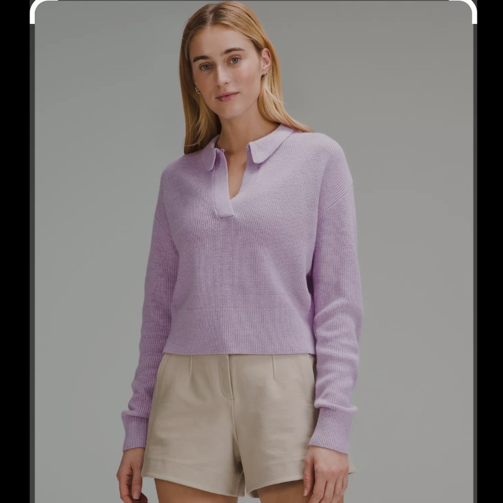 NWT Collared Merino Wool-Blend Sweater